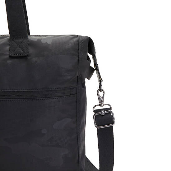Sac Ordinateur Portable Kipling Ilia Tote Bag Noir Camouflage | FR 1914IL